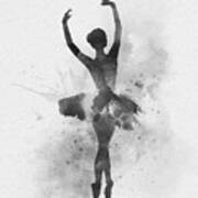 Ballerina 2 Black And White Poster
