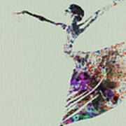 Ballerina Dancing Watercolor Poster