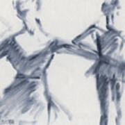 Ballet Sketch Two Dancers Gaze Poster