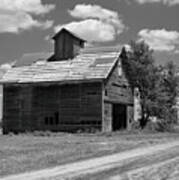 Barn Scene ...black And White Poster