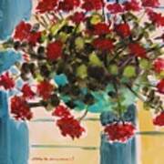 Basket Of Geraniums Poster