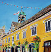 Baskets And Bunting, Tetbury Market Hall Poster