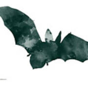 Bat Minimalist Watercolor Painting For Sale Poster