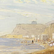 Bathing Huts On The Beach At Eastbourne Poster