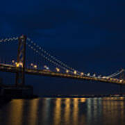 Bay Bridge At Night Poster