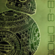 Bb8 Droid - Star Wars Art - Metallic Poster