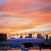 Bc Place Stadium At Sunset. Vancouver, Bc Poster