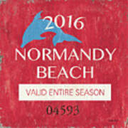 Beach Badge Normandy Beach Poster