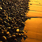 Beach Stones At Sunrise Poster