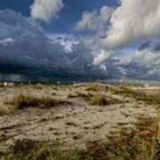 Beach View Rain Clouds Poster