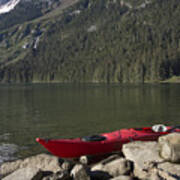 Beached Kayak In Alaska Poster