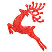 Beautiful Red Reindeer Decoration Poster