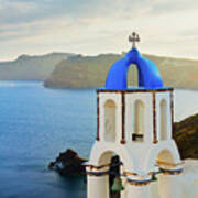 Belltower Of Santorini Poster