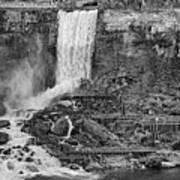 Below Bridal Veil Falls 2 Bw Poster