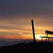 Bench In The Morning Poster