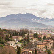 Bergamo And The Mountains Poster