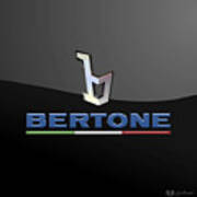 Bertone - 3 D Badge On Black Poster