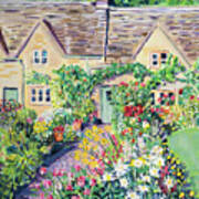 Bibury Cottage Garden Poster