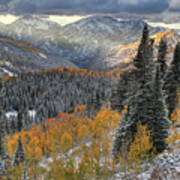 Big Cottonwood Canyon Early Snow And Fall Color Poster