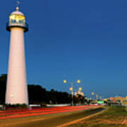 Biloxi Lighthouse At Dusk - Mississippi - Gulf Coast Poster