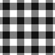 Black And White Gingham Large- Art By Linda Woods Poster
