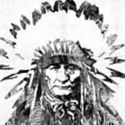 Black And White Native American Chief Poster