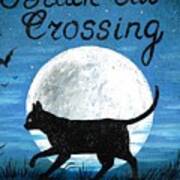 Black Cat Crossing Poster