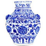 Blue And White Ginger Jar Chinoiserie 4 Poster