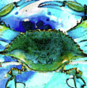 Blue Crab - Abstract Seafood Painting Poster