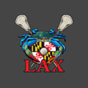 Blue Crab Maryland Lax Crest Poster