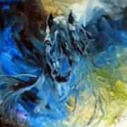 Blue Ghost  Equine Art Original Oil Poster