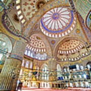 Blue Mosque Interior Poster