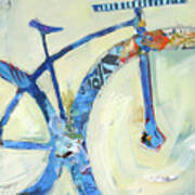 Blue Mt Bike And Bird Poster