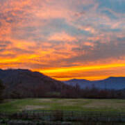 Blue Ridge Mountains Ga Wolffork Valley Sunset Poster