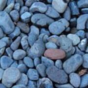 Blue Stones And One Red Poster