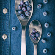 Blueberries On Denim I Poster