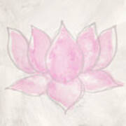 Blush Lotus- Art By Linda Woods Poster