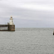 Blyth. Lighthouse And Harbour. Poster