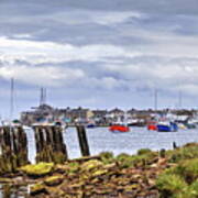 Boats On The River Coquet At Amble Poster