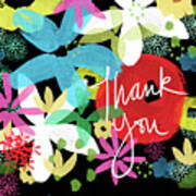 Bold Floral Thank You Card- Design By Linda Woods Poster