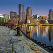 Boston Skyline Dawn Poster