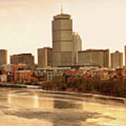 Boston Skyline On A December Morning Poster