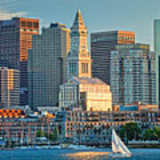 Boston Sunset Sail Poster