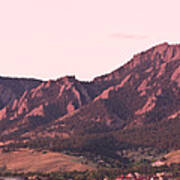 Boulder Colorado Flatirons 1st Light Panorama Poster