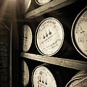 Bourbon Barrels By Window Light Poster