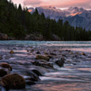 Bow River Sunset Reflections Poster