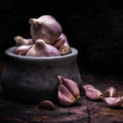 Bowl Of Garlic Poster