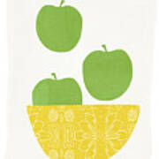 Bowl Of Green Apples- Art By Linda Woods Poster
