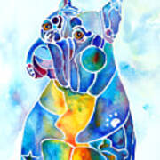 Boxer Dog Breed Blues Poster