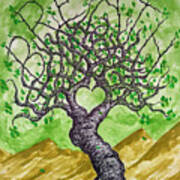 Breathe Love Tree Poster